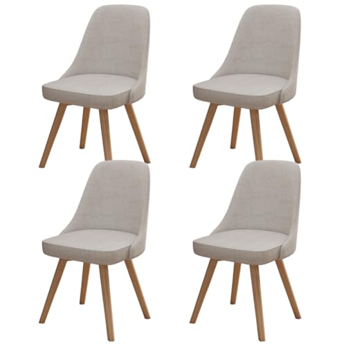 4er Set Moderne Ergonomische Drehstühle Esszimmerstühle 360° Gepolstert Leder Bequeme Beige Stühle für Wohnzimmer Schlafzimmer Büro Stilvolle & Funktionale Esszimmer-Sitze von Generisch