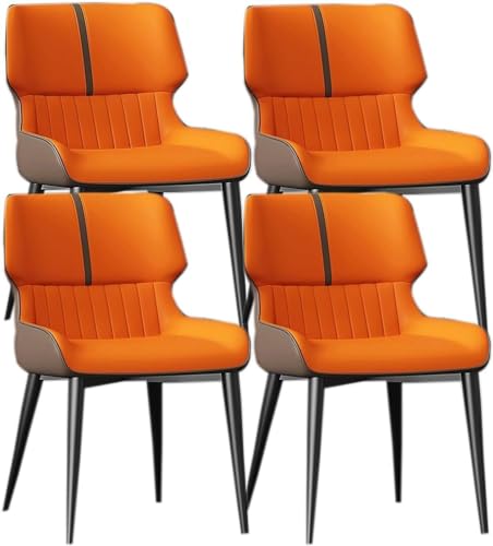 4er Set Moderne Esszimmerstühle mit Metallbeinen und Lederpolsterung, ideal für Wohnzimmer oder Wartebereich von Generisch