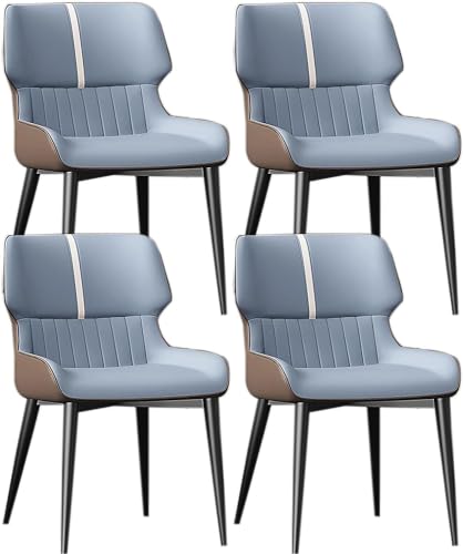 4er Set Moderne Esszimmerstühle mit Metallbeinen und Lederpolsterung, ideal für Wohnzimmer oder Wartebereich von Generisch