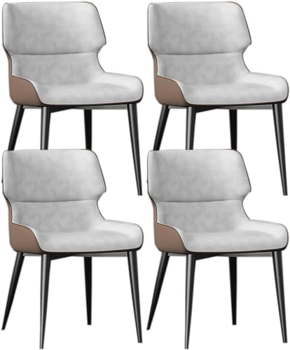 4er Set Moderne Esszimmerstühle mit Metallbeinen und Lederpolsterung, ideal für Wohnzimmer oder Wartebereich von Generisch
