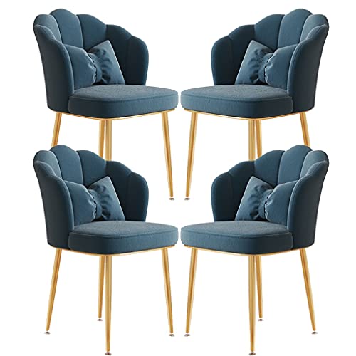 4er Set Samt Esszimmerstühle mit Beinen aus Karbonstahl, leichte Luxus-Rückenlehne für Zuhause, Arbeitszimmer, Maniküre, Schminktisch - Stilvolles Blau mit goldenen Füßen 4er Set Samt Esszimmerstühle mit Beinen aus Karbonstahl, leichte Luxus-Rückenlehne für Zuhause, Arbeitszimmer, Maniküre, Schminktisch - Stilvolles Blau mit goldenen Füßen von Generisch