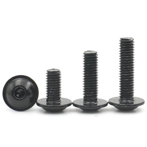 5/10/20 Stück M4 M5 M6 M8 CM Schwarz 304 Edelstahl Sechskant Innensechskant Rundknopf Flanschkopf mit Unterlegscheibe Kragenschraube Bolzen(25mm,M5 (20pcs)) von Generisch