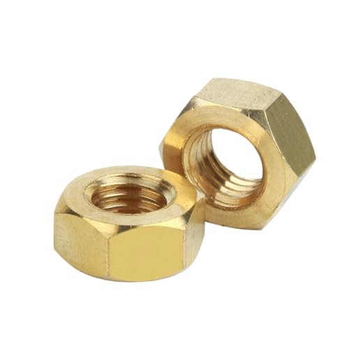 5/10/50/100 Stück DIN934 Sechskantmutter aus massivem Messing und Kupfer for M1.4 M1.6 M2 M2.5 M3 M4 M5 M6 M8 M10 M12 M14 -M20 Schraubenbolzen(M10 (10pcs)) von Generisch