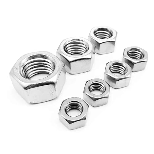 5/10 Stück 1/4 5/16 3/8 7/16 1/2 304 A2-70 Edelstahl Standard-Grobgewinde-Sechskantmutter Sechskantmutter(Black) von Generisch