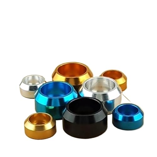 5-10 teile/los Kappe Kopf Aluminium Washer M2 M 2,5 M3 M4 M5 M6 Corlorful Aluminium Legierung Kappe Kopf Dichtung Waschmaschine for RC Teile(M2.5 10pcs,Purple) von Generisch