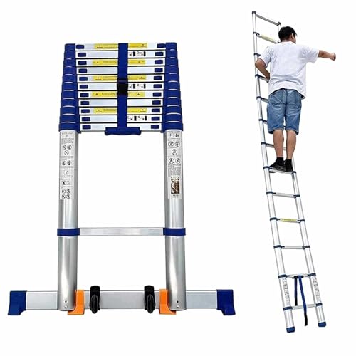 5–8 m robuste Teleskopleiter, Aluminium-Verlängerungsleiter für Zuhause und Außenbereich, 136 kg Kapazität, zusammenklappbar und tragbar, ideal für DIY-Projekte und Reparaturen von Generisch