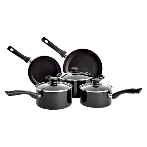 5 Piece Non Stick Induction Cookware Set with Lids Black 5 Piece Non Stick Induction Cookware Set with Lids Black von Generisch