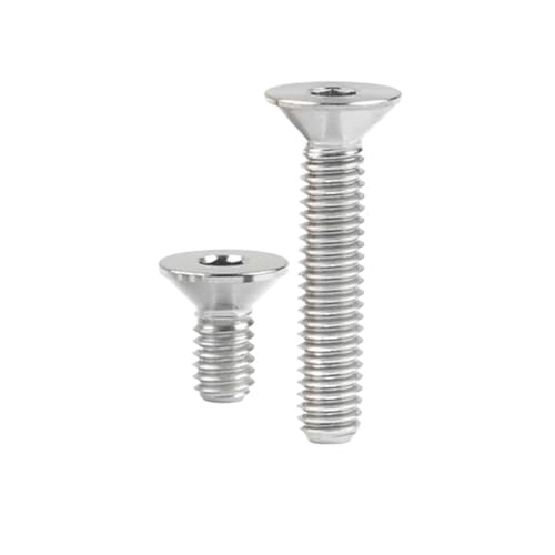 ﻿ ﻿ 5 STÜCKE Senkkopfschrauben mit Innensechskant aus Titanlegierung M2 M2,5 M3 M4 M5 M6 M8 Flachkopfschrauben for langlebige Anwendungen ﻿(Titanium Silver,M6x20mm (5PCS)) von Generisch