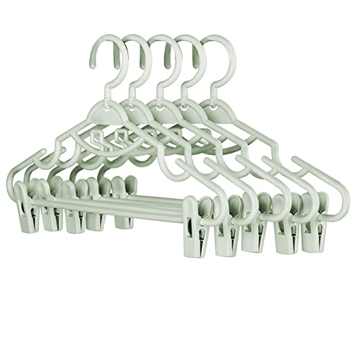 5 Stück Haushaltskleiderbügel mit Clip zum Aufhängen von Rockclips Kleiderbügeln zur Unterstützung Kleiderständern Aufbewahrungsbox Für Hochzeitskleider (Green One Size) von Generisch