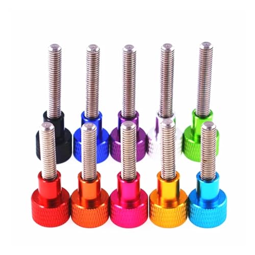 5 Stück M8 Rändelschrauben mit Kopf aus gerollter Aluminiumlegierung und Edelstahl, eloxiert in 10 Farben(Dark Blue,60MM_M8 (5PCS)) von Generisch