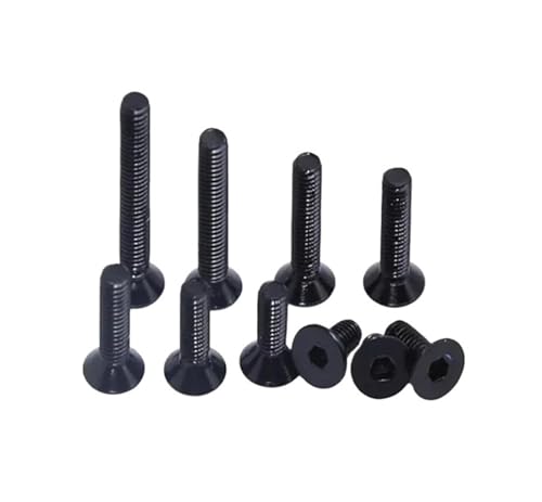 5 Stück bunte Schrauben M5 Länge 6 mm - 30 mm Aluminiumlegierung 7075 Senkschrauben DIN7991 Innensechs kantschrauben eloxiert DIY-Modell(Black,M5x30mm) von Generisch