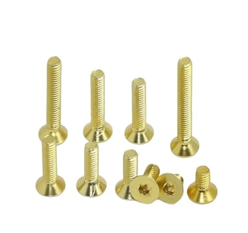 5 Stück bunte Schrauben M5 Länge 6 mm - 30 mm Aluminiumlegierung 7075 Senkschrauben DIN7991 Innensechs kantschrauben eloxiert DIY-Modell(Golden,M5x30mm) von Generisch