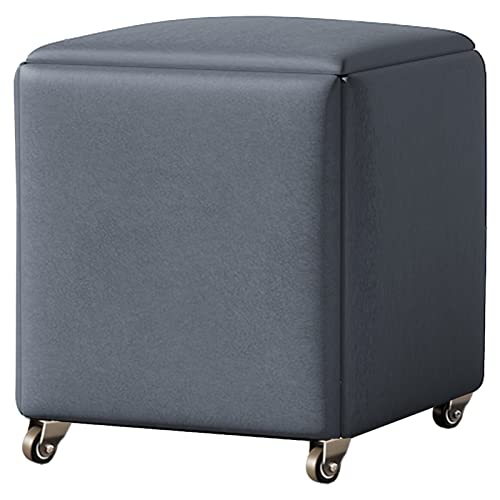 5 in 1 Aufbewahrungshocker mit RäderMagic Cube Nesting Chair Stapelbarer Polstersofa Hocker Metallrahmen Multifunktional für Küche & Wohnzimmer Dunkelgrau (35x35x35cm) von Generisch