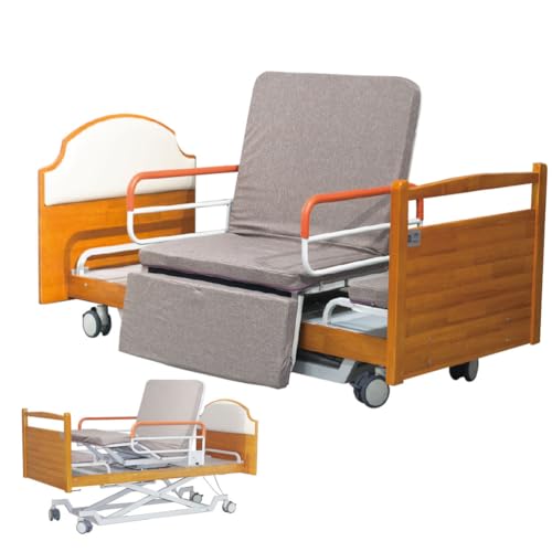 5 in 1 Funktion Höhenverstellung Krankenhausbett Voll Elektrisch Medizinische Betten mit Drehfunktion Stillhilfe mit Matratze Bis zu 240.4 kg (205 * 98 * 59 cm) von Generisch