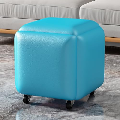 5-in-1 Nesting Cube Stuhl & Fußhocker mit Rollen, Stapelbare Leder/Flanell Quadratische Bank für Wohnzimmer & Esszimmer – Vielseitige Sitzlösung von Generisch