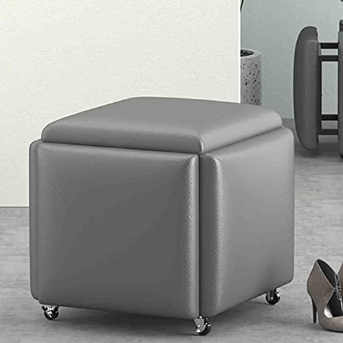 5-in-1 Nesting Fußhocker Ottomane mit hoher Elastizität Kissen & Metallrahmen, Multifunktionaler Hocker für Wohnzimmer, Schlafzimmer Komfort 5-in-1 Nesting Fußhocker Ottomane mit hoher Elastizität Kissen & Metallrahmen, Multifunktionaler Hocker für Wohnzimmer, Schlafzimmer Komfort von Generisch