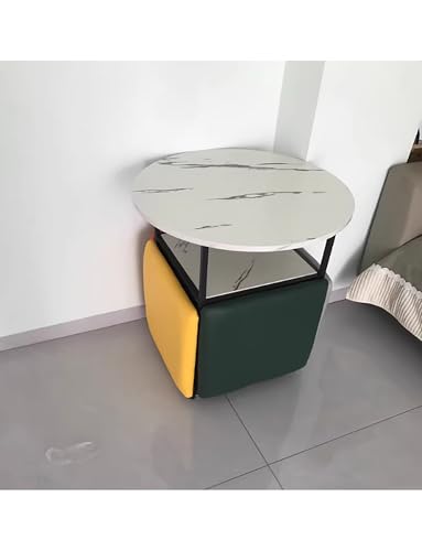 5-in-1-Osmanischer Couchtisch, stapelbarer Sitzwürfel, beweglicher Beistelltisch for das Wohnzimmer, Home Office(Style 40) von Generisch