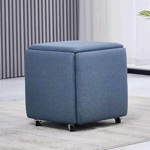 5-in-1 Ottomane, würfelförmig, PU-Leder, stapelbare Sitzgelegenheit mit drehbaren Rollen, beweglicher Fußhocker und Ankleidestuhl für Wohn- und Esszimmer, 45,7 x 45,7 x 48,3 cm von Generisch