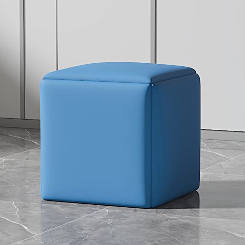5 in 1 Ottomane Cube Chair Set Faux Leather Square Bench Stackable Stools with Swivel Casters Living/Dining Room Foot Stool Set Space Saving Design von Generisch