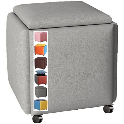 5-in-1 Stapelbar Sofa Stuhl Hocker Cube Gepolsterter Fußhocker & Sitztruhe Vielseitige Schuhbank & Rollhocker Modernes Platzsparendes Design für Wohnzimmer 5-in-1 Stapelbar Sofa Stuhl Hocker Cube Gepolsterter Fußhocker & Sitztruhe Vielseitige Schuhbank & Rollhocker Modernes Platzsparendes Design für Wohnzimmer von Generisch