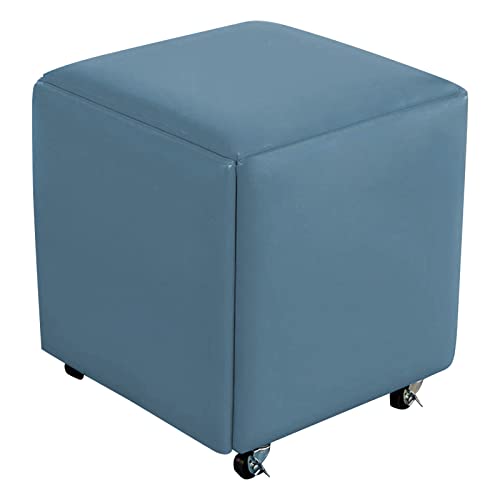 5-in-1 Stapelbarer Würfelstuhl & Lederfußhocker mit Rollen - Vielseitige quadratische Bank für Wohnzimmer & Esszimmer Platzsparend Modernes Design Multifunktionsmöbel von Generisch