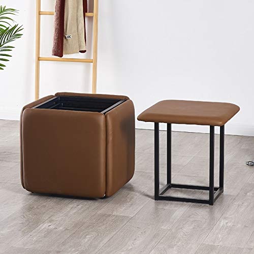 5-in-1 stapelbarer Sitzwürfel mit Rädern Sofa Stuhl Hocker Kombination & kreative Fußstütze von Generisch