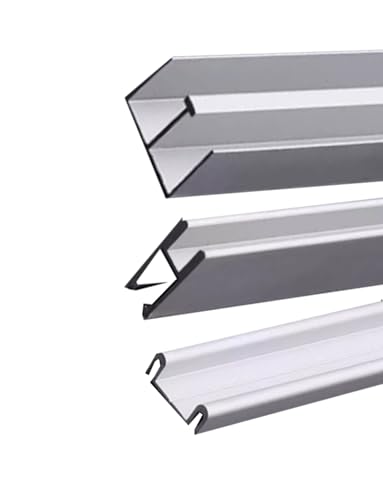 5 mm Schienensatz for Glasschiebetüren, Aluminiumschiene mit Silent-Glide-Design, Gleitschienensatz for Vitrinen, Bücherregale und Kleiderschränke(Silver,5mm 300cm/118.2") von Generisch