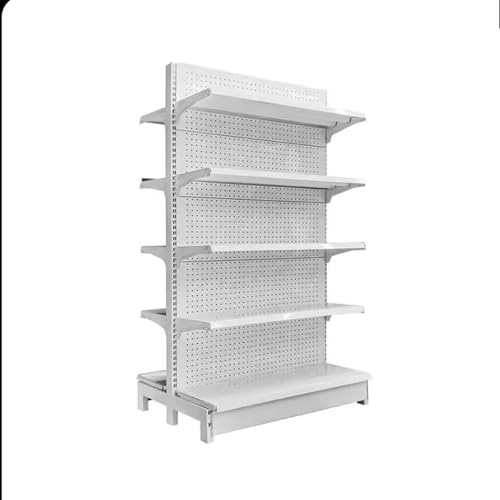 5-stöckiges Aufbewahrungsregal, einseitiges Supermarkt-Ausstellungsregal, vielseitiger Organizer für Lebensmittelgeschäft, Spirituosengeschäft und Bürobedarf, robustes Metallregal (weiß, 120 x 80 x 5-stöckiges Aufbewahrungsregal, einseitiges Supermarkt-Ausstellungsregal, vielseitiger Organizer für Lebensmittelgeschäft, Spirituosengeschäft und Bürobedarf, robustes Metallregal (weiß, 120 x 80 x von Generisch