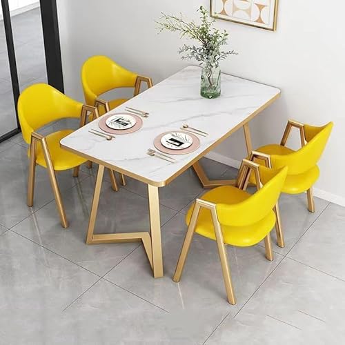 5-teilige Essgruppe mit gepolsterten Stühlen, modernes kompaktes Design für kleine Räume von Generisch