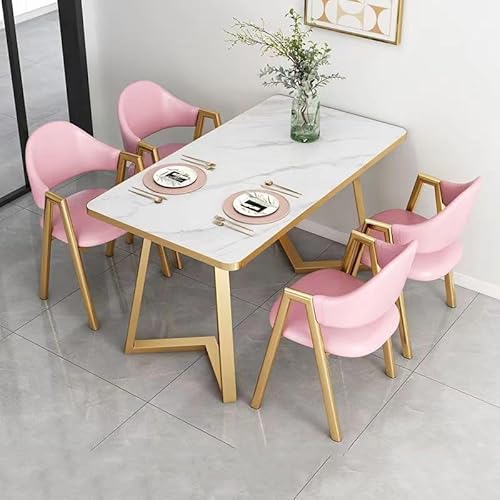 5-teilige Essgruppe mit gepolsterten Stühlen, modernes kompaktes Design für kleine Räume 5-teilige Essgruppe mit gepolsterten Stühlen, modernes kompaktes Design für kleine Räume von Generisch