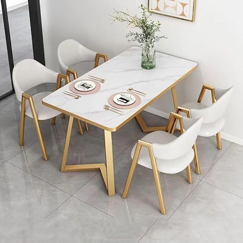 5-teilige Essgruppe mit gepolsterten Stühlen, modernes kompaktes Design für kleine Räume 5-teilige Essgruppe mit gepolsterten Stühlen, modernes kompaktes Design für kleine Räume von Generisch