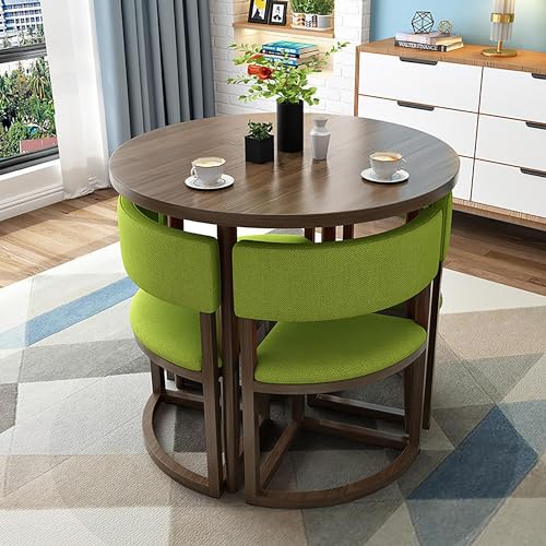 5-teiliges Esstisch-Set - Runder Konferenztisch mit Stühlen - Metallgestell Tischset für kleine Räume - Perfekt für Esszimmer oder Küche - Sitzplätze 4 5-teiliges Esstisch-Set - Runder Konferenztisch mit Stühlen - Metallgestell Tischset für kleine Räume - Perfekt für Esszimmer oder Küche - Sitzplätze 4 von Generisch