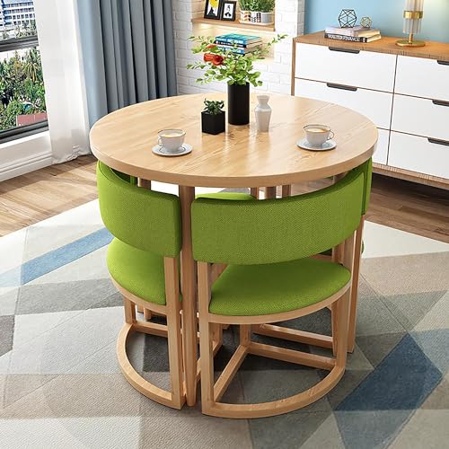 5-teiliges Esstisch-Set - Runder Konferenztisch mit Stühlen - Metallgestell Tischset für kleine Räume - Perfekt für Esszimmer oder Küche - Sitzplätze 4 5-teiliges Esstisch-Set - Runder Konferenztisch mit Stühlen - Metallgestell Tischset für kleine Räume - Perfekt für Esszimmer oder Küche - Sitzplätze 4 von Generisch