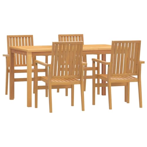 5-teiliges Garten-Set aus massivem Teakholz von Generisch