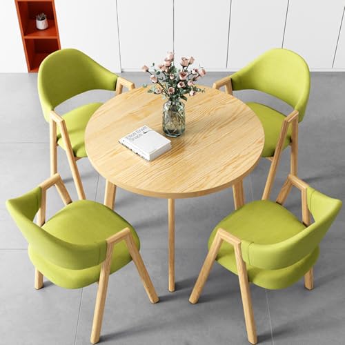 5-teiliges kleines Bürotisch und Stühle Set Stoffstühle für Empfang Konferenz Esszimmer oder Terrasse - Runder Tisch mit Möbelbezügen 5-teiliges kleines Bürotisch und Stühle Set Stoffstühle für Empfang Konferenz Esszimmer oder Terrasse - Runder Tisch mit Möbelbezügen von Generisch