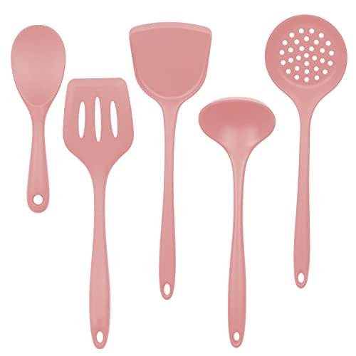 5-teiliges rosa Silikon-Kochutensilien-Set – Antihaft-Küchenutensilien, Spatel und Schaufel für Suppe, Backen und Kochen, hitzebeständiges Küchengeschirr 5-teiliges rosa Silikon-Kochutensilien-Set – Antihaft-Küchenutensilien, Spatel und Schaufel für Suppe, Backen und Kochen, hitzebeständiges Küchengeschirr von Generisch