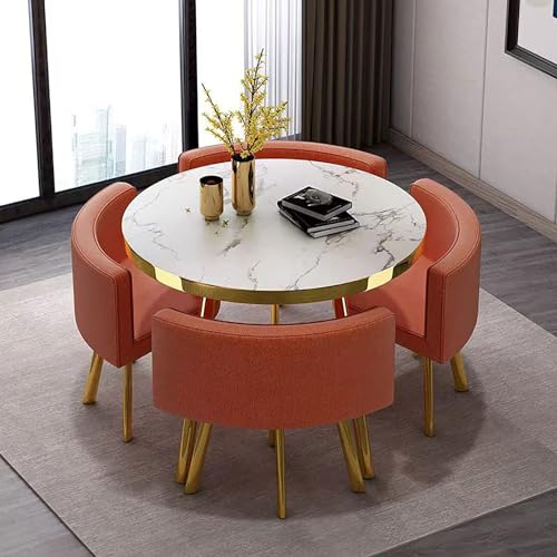 5-teiliges rundes Tisch- und Stuhl-Set – platzsparende Esszimmermöbel für Küche, Esszimmer und Konferenzen – stilvolles, kompaktes Design, perfekt für kleine Räume 5-teiliges rundes Tisch- und Stuhl-Set – platzsparende Esszimmermöbel für Küche, Esszimmer und Konferenzen – stilvolles, kompaktes Design, perfekt für kleine Räume von Generisch