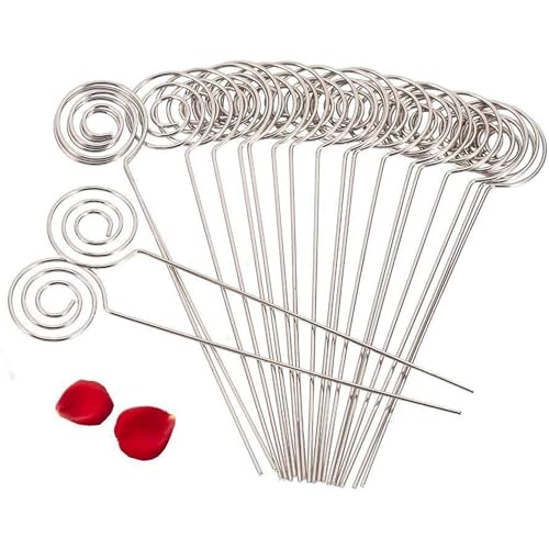 50 Stück Memo-Halter Hochzeit Tischnummern Clips Ständer Foto Bild Notiz Halter Hochzeit Party Dekoration (rund) von Generisch