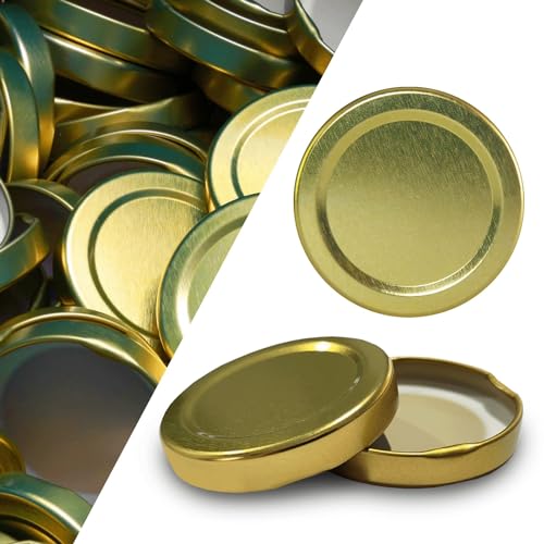 50 Stück X To 53 mm Gold Schraubdeckel für Gläser • Twist Off Deckel Verschluss Ø 53mm • Ersatzdeckel To53 • 25,50,100,150,200,250,500 Stück • Große Auswahl Verschiedene Größen und Farben von Generisch