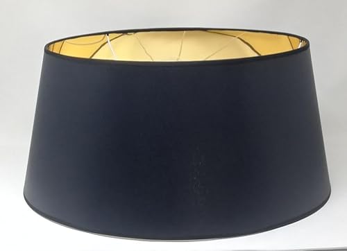 50 cm schwarzer Stoff, Lampenschirm, mit Goldfutter, für Tischlampe, Stehlampe, handgefertigtes Produkt von Generisch