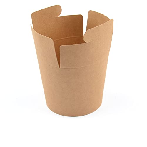 Generisch 500 Stück Dönerboxen, Kraft, 750 ml (26 OZ) Braun Kebab Snackbox Foodcontainer Pappbox Nudelbox Asiabox Pastaboxen Food-Boxen Take-away Imbiss Pommes-Box von Generisch