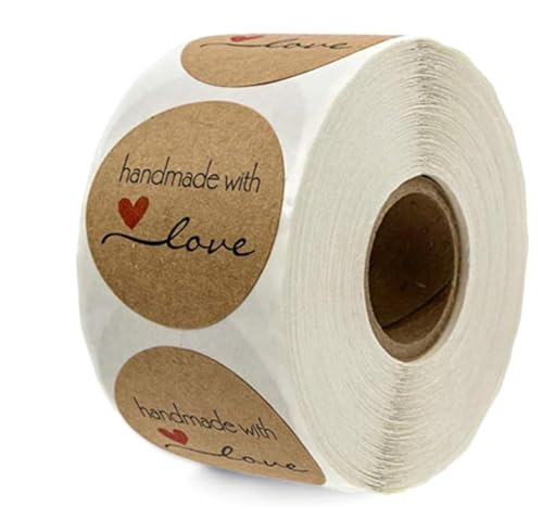 500 Stück Handmade Aufkleber Handmade with Love Handmade Label Selbstklebend Hand Made Etikette für Selbstgemachte Geschenke 500 Stück Handmade Aufkleber Handmade with Love Handmade Label Selbstklebend Hand Made Etikette für Selbstgemachte Geschenke von Generisch