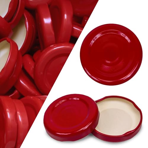 500 Stück X To 43 mm Rot Schraubdeckel für Gläser • Twist Off Deckel Verschluss Ø 43mm • Ersatzdeckel To43 • 25,50,100,150,200,250,500 Stück • Große Auswahl Verschiedene Größen und Farben von Generisch