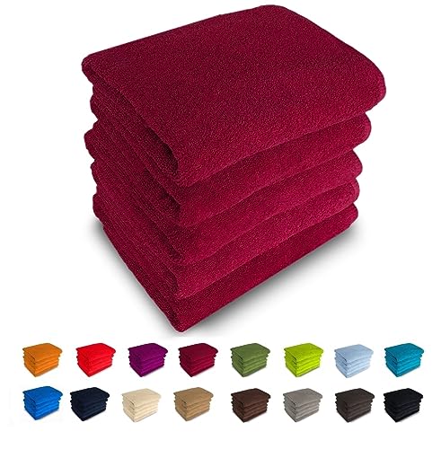 500g/m² Handtücher 100% Baumwolle (Duschtuch 70 x 140 cm, Bordeaux - 29) von Generisch