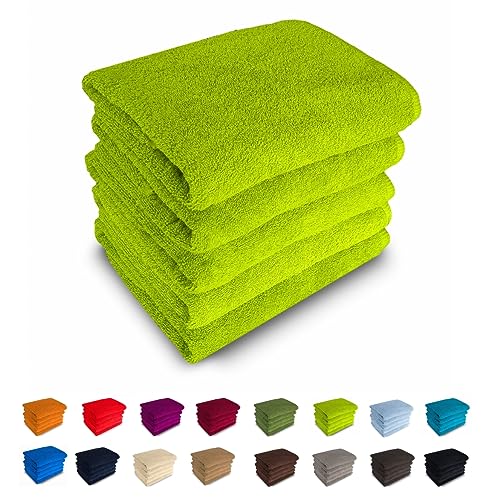 500g/m² Handtücher 100% Baumwolle (Duschtuch 70 x 140 cm, Lime - 12) von Generisch