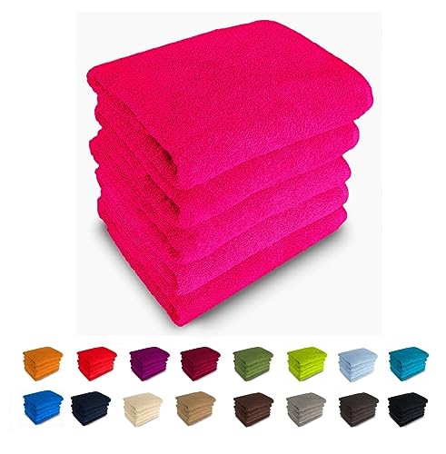 500g/m² Handtücher 100% Baumwolle (Handtuch 50 x 100 cm, pink - 14) von Generisch