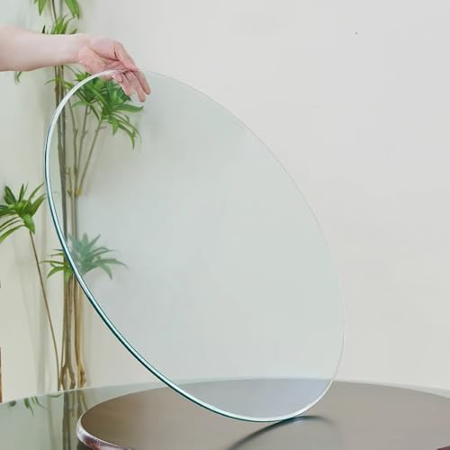 50cm Rund Glasplatte, Tischplatte Aus Gehärtetem Glas, 8mm Dicke Transparente Sicherheitsglas mit Polierte Kante Für Esstisch Couchtisch(580mm/22.8in) von Generisch