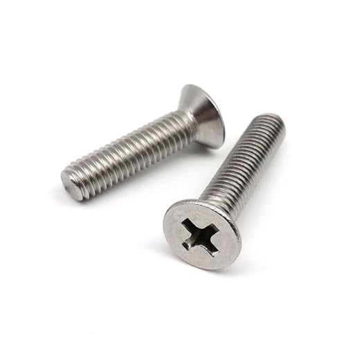 50x M1.2 M1.4 M1.6 M2 M2.5 M3 M3.5 M4 Micro Kleine Schwarz 304 edelstahl Kreuz kreuz Flache Senkkopf Schraube Bolzen(304 stainless,16mm,M3) von Generisch