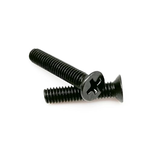 50x M1.2 M1.4 M1.6 M2 M2.5 M3 M3.5 M4 Micro Kleine Schwarz 304 edelstahl Kreuz kreuz Flache Senkkopf Schraube Bolzen(Black carbon steel,10mm,M3.5) von Generisch