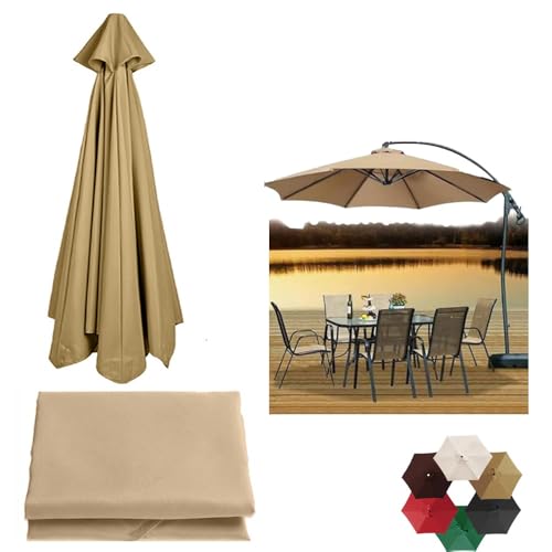 6 Rippen wasserdichter Regenschirm-Ersatz, langlebige Terrassenschirm-Abdeckung, Sonnenschirm-Ersatzstoff für Outdoor-Markt-Tischschirme von Generisch